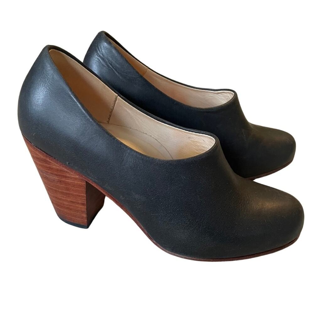 Nisolo Austin Ankle Booties Stacked Heels Boots Genuine Leather Women’s size 7